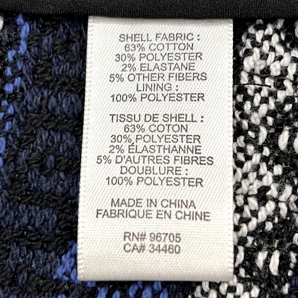 Rebecca Taylor Striped Tweed Fringe Trim Double Breasted Blazer Jacket - Picture 6 of 8